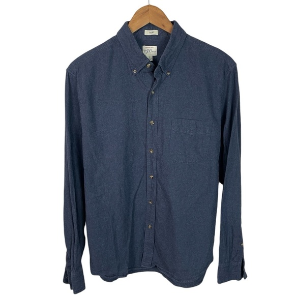 BF1421 Men’s J. Crew Brand SLIM Fit Twill Button Down Shirt L - Picture 1 of 3